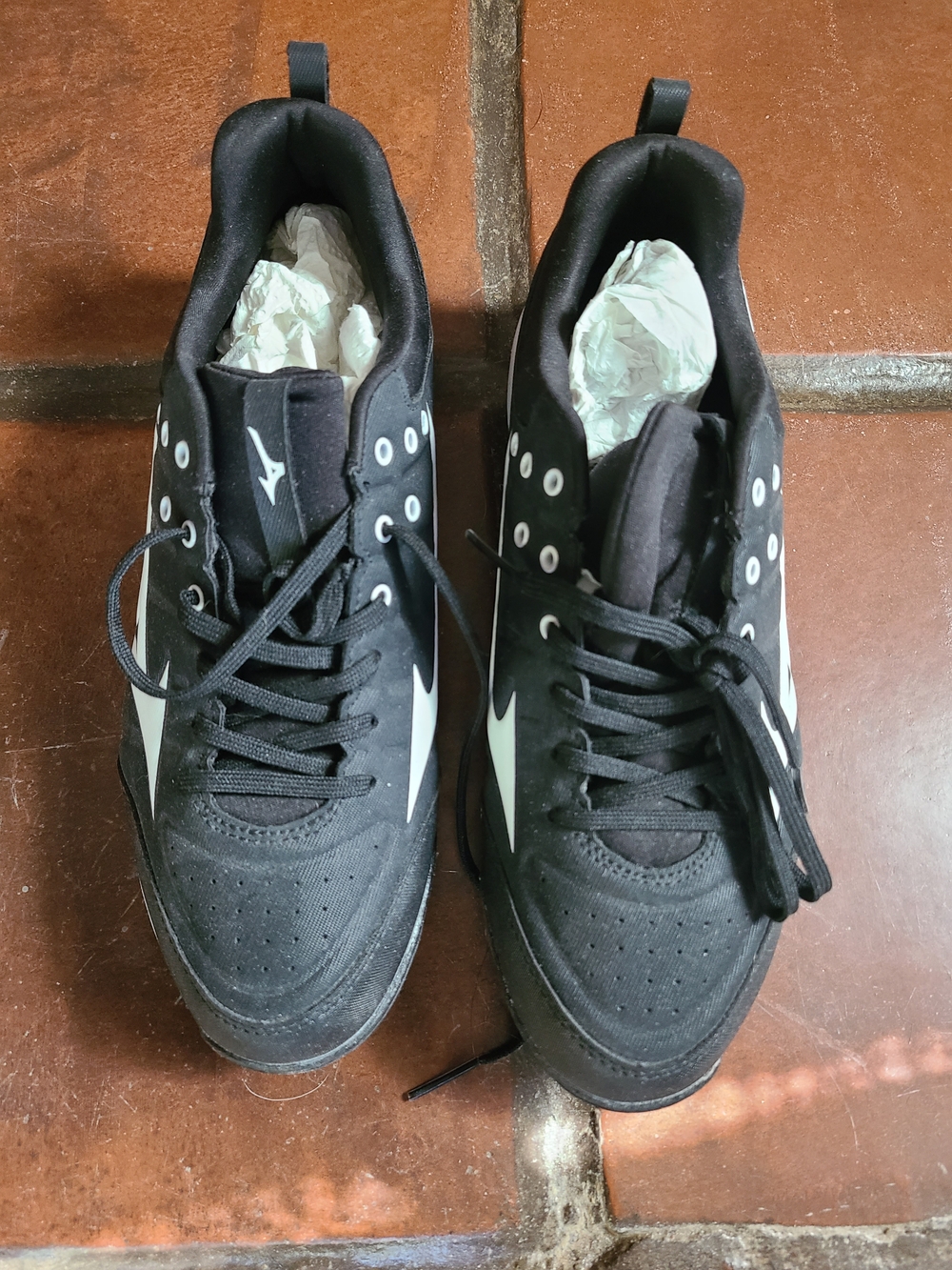 Mizuno Men's Black TURF Sneakers with White Accents